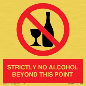 STRICTLY NO ALCOHOL BEYOND THIS POINT